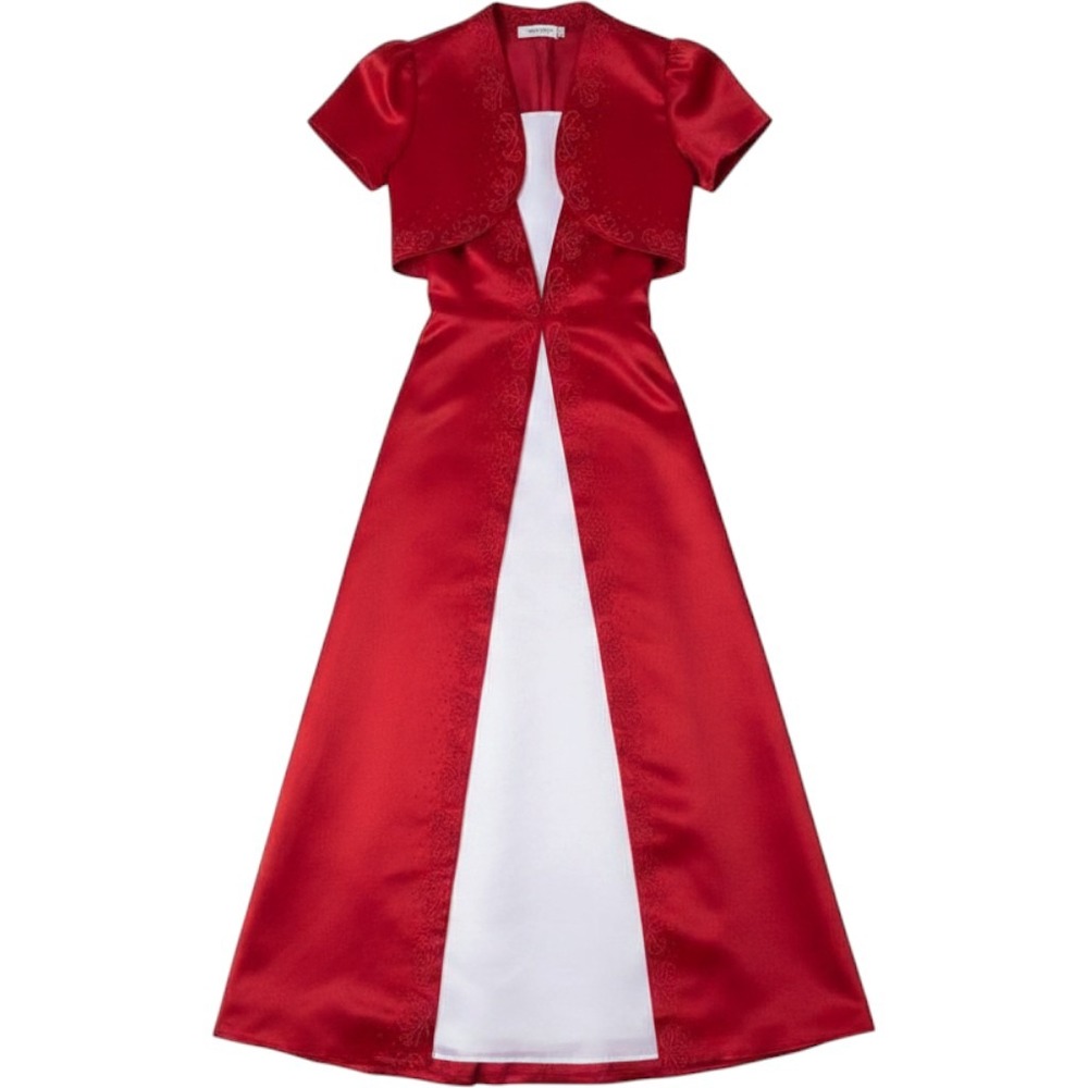 Angels New York Kids Girls Gown Sze 12 Red Formal
Dress Ocassion Holiday Festive